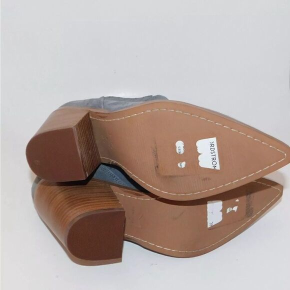 MARC FISHER Gadri Gray Suede Western Bootie Boots two blue & brown - Picture 6 of 6